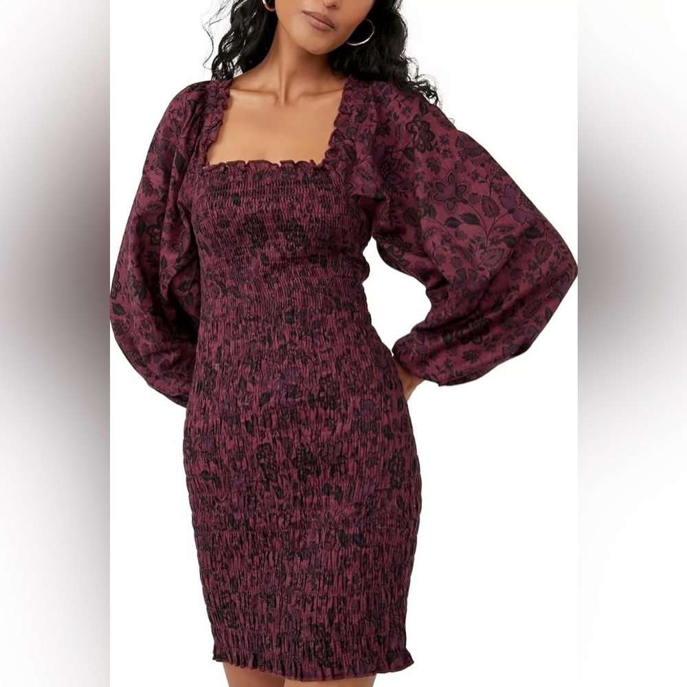 Free People Smock It To Me Floral Mini Dress